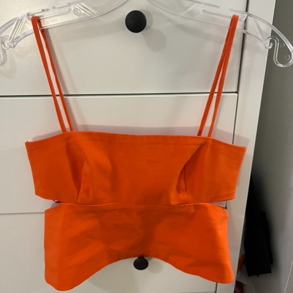Zara Orange Cutout Tank Top